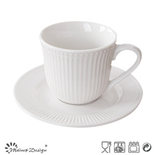 Geprägte Morning Glory Porcelain Teetasse und Untertasse
